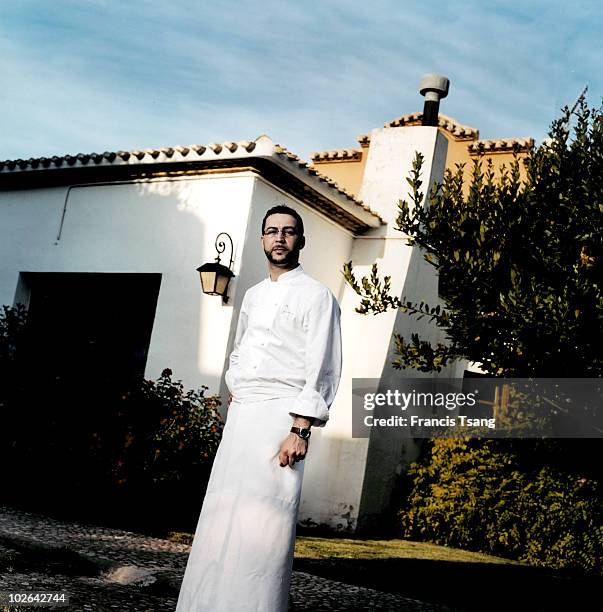 Dénia, Alicante, Valencian Comunity, Spain. Portrait of Quique Dacosta, cook, in ´El Poblet´ Restaurant.