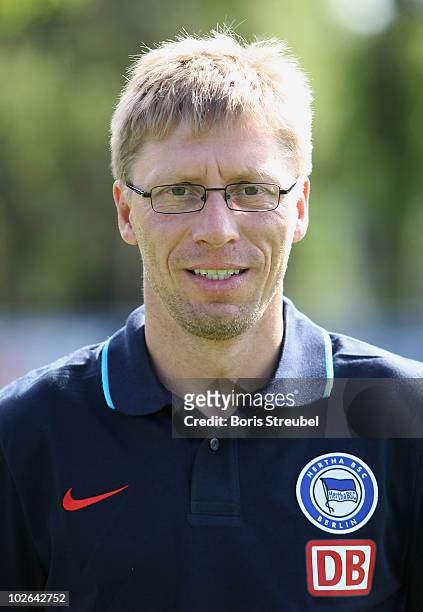 Physical assistant Joerg Bluethmann poses during the Hertha BSC Berlin Team Presentation on July 6, 2010 in Berlin, Germany.