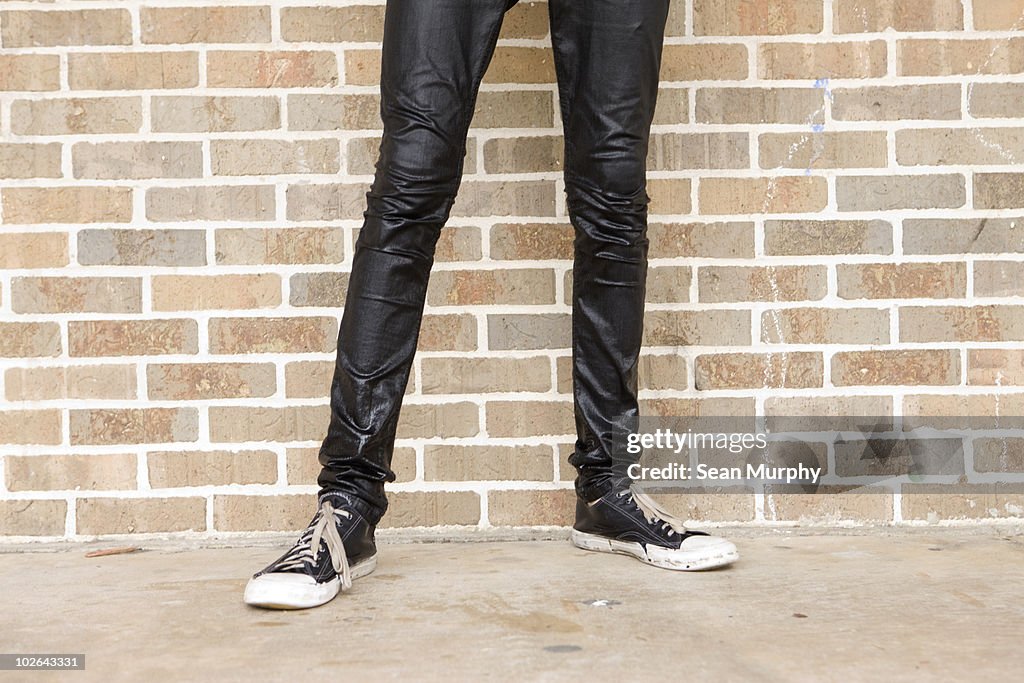Skinny Legs in wet jeans