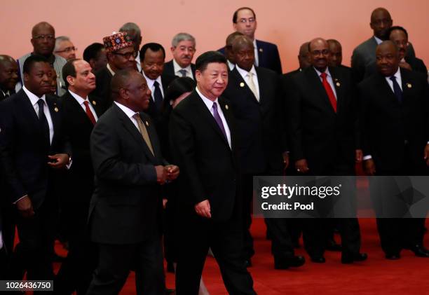 Chinese President Xi Jinping , South African President Cyril Ramaphosa , Egyptian President Abdel Fattah al-Sisi , Togos President Faure Gnassingbé...