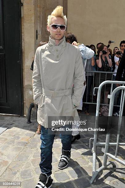 Jared Leto arrives at the Dior show as part of Paris Fashion Week Fall/Winter 2011 at Musee Rodin on July 5, 2010 in Paris, France.