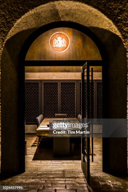 tasting room in wine cellar, mendoza, argentina - mendoza stock pictures, royalty-free photos & images