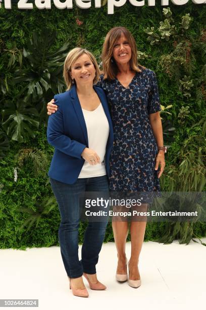 Journalists Raquel Gonzalez and Ana Blanco attend the RTVE News team presentation on September 3, 2018 in Madrid, Spain.