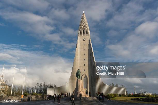 General view of a Hallgrimskirkja, Lutheran parish church on September 1, 2018 in Reykjavik, Iceland.