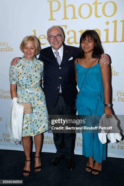 Minister Bernard Cazeneuve, his wife Monique and their daughter Mona attend the "Photo De Famille" Paris Premiere at UGC Cine Cite des Halles on...