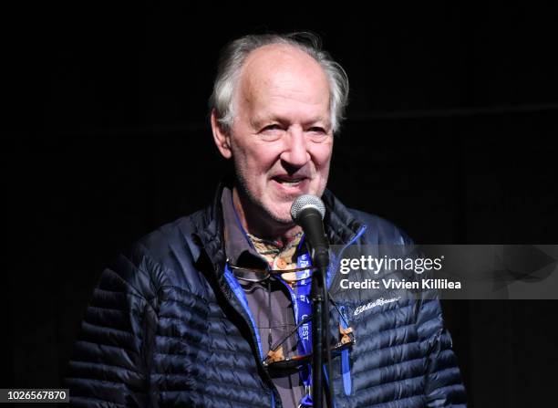 Werner Herzog introduces a screening of "Meeting Gorbachev" at the Telluride Film Festival 2018 on September 3, 2018 in Telluride, Colorado.