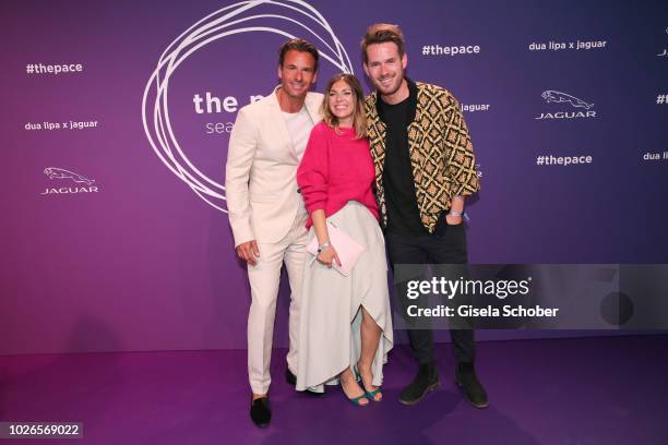 Stephan Luca, Johannes Strate singer of the band Revolverheld and his girlfriend Anna Angelina Wolfers during the 'Dua Lipa x Jaguar: The PACE -...