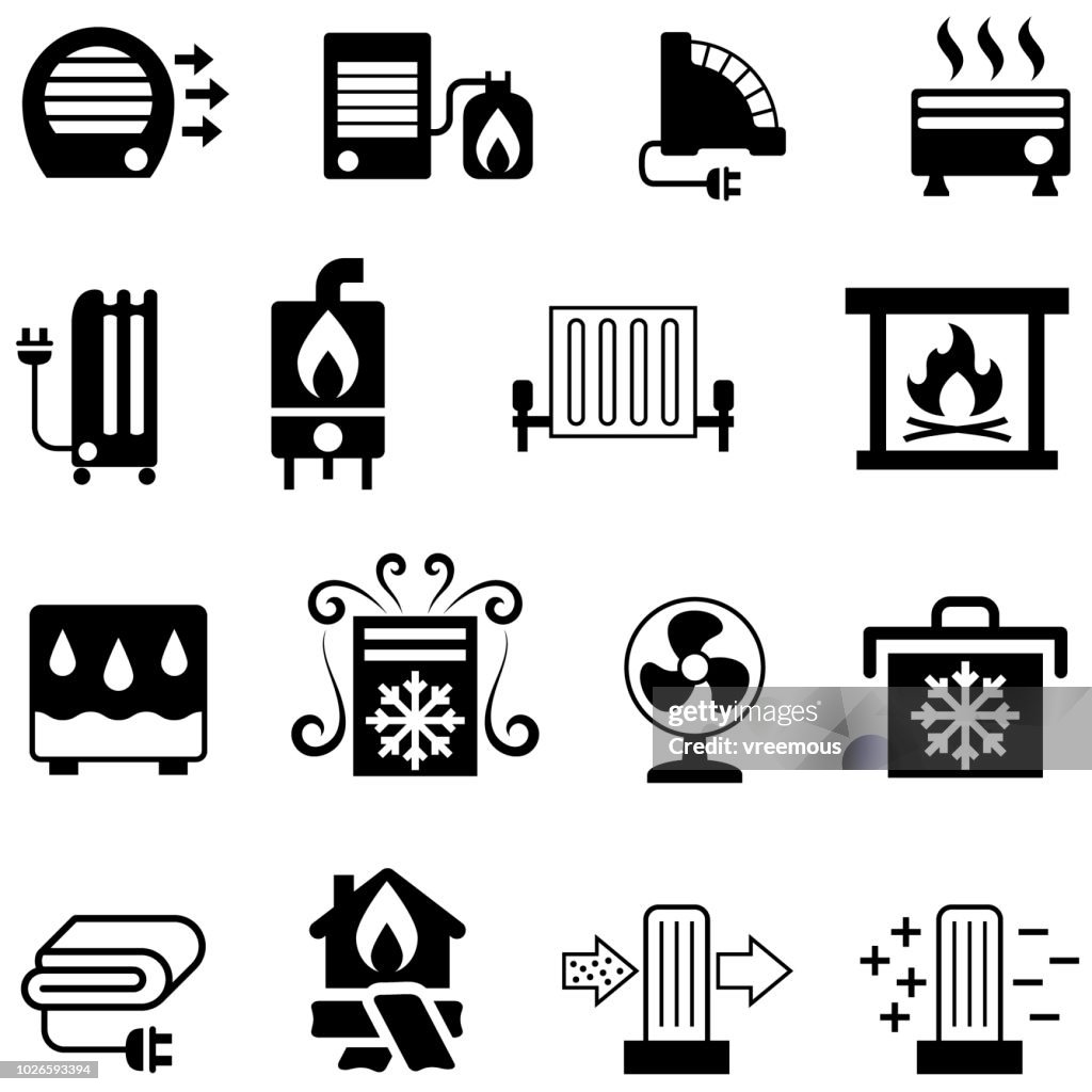 Iconos de electrodomésticos - calefacción y enfriamiento