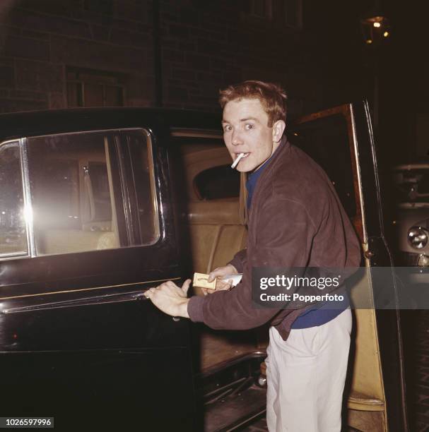 English actor Albert Finney pictured getting in to a car outside the stage door of a theatre in 1961. Albert Finney is currently playing the role of...