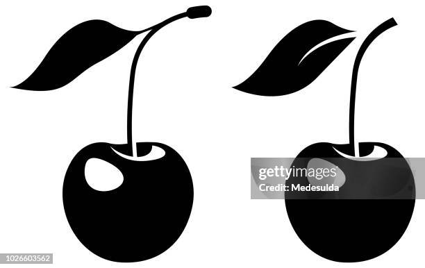 cherry vector symbol - cherry stock illustrations
