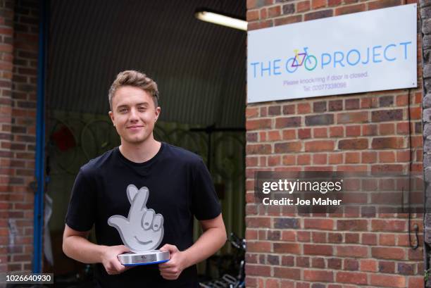 Roman Kemp visits The Bike Project on September 4, 2018 in London, England. 'The Bike Project' is one of 49 finalists through to the public voting...