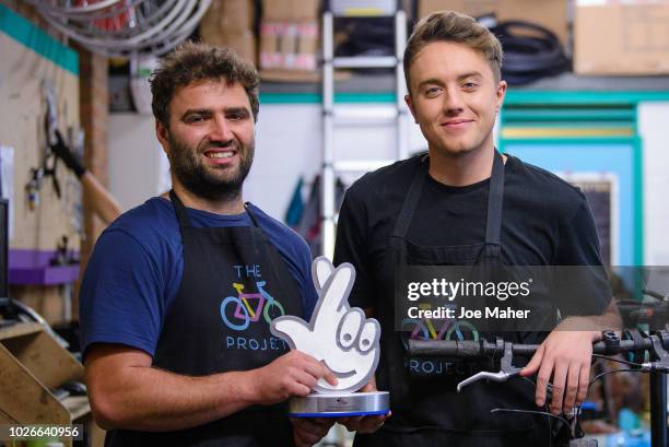 Roman Kemp visits The Bike Project on September 4, 2018 in London, England. 'The Bike Project' is one of 49 finalists through to the public voting...