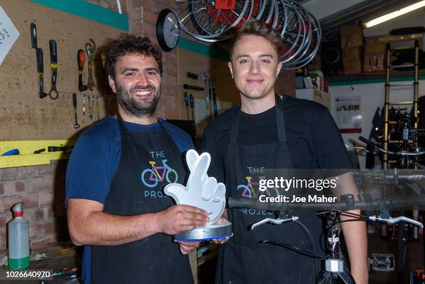 Roman Kemp visits The Bike Project on September 4, 2018 in London, England. 'The Bike Project' is one of 49 finalists through to the public voting...