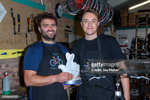 Roman Kemp visits The Bike Project on September 4, 2018 in London, England. 'The Bike Project' is one of 49 finalists through to the public voting...
