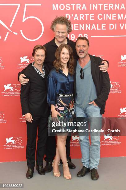 Tom Schilling, Paula Beer, Florian Henckel von Donnersmarck and Sebastian Koch attend 'Werk Ohne Autor ' photocall during the 75th Venice Film...