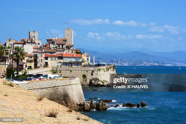 view of old antibes france - antibes bildbanksfoton och bilder