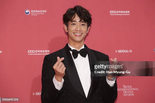 Actor Liu Yi How aka Jasper Liu from Taiwan attends the photocall for Seoul International Drama Awards 2018 at the KBS on September 3, 2018 in Seoul,...