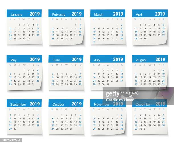 calendar 2019 - 2019 calendar stock illustrations