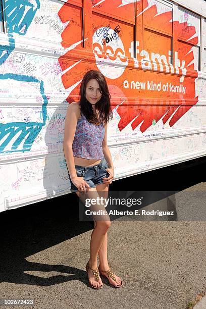 Actress Julia Voth takes part in the ABC Family "Live Huge" bus campaign on July 6, 2010 in Valencia, California.