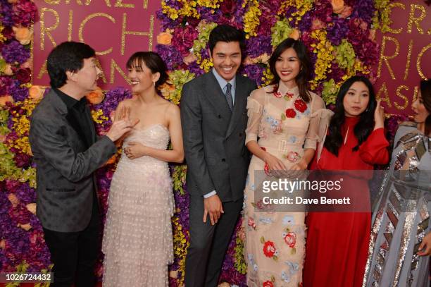 Ken Jeong, Constance Wu, Henry Golding, Gemma Chan, Awkwafina and Jing Lusi attend a special screening of "Crazy Rich Asians" at The Ham Yard Hotel...