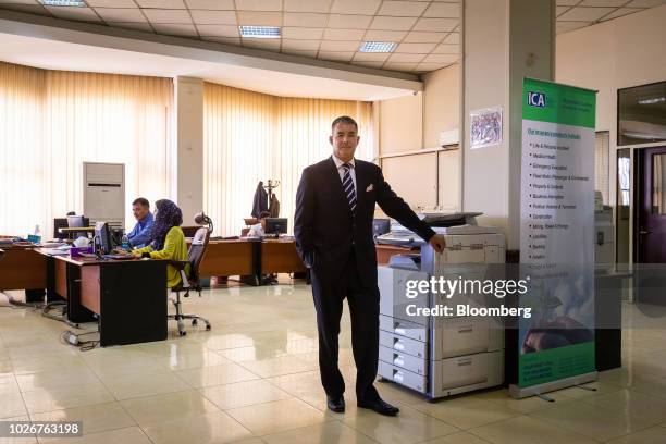 Michael Morgan, chief executive officer of Insurance Corp. Of Afghanistan , stands for a photograph at the company's office in Kabul, Afghanistan, on...