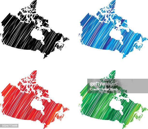 canada scribble - canada map vector stock illustrations