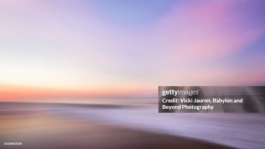 Sunrise Pastel Colors Abstract at Jones Beach in Winter, Long Island, NY