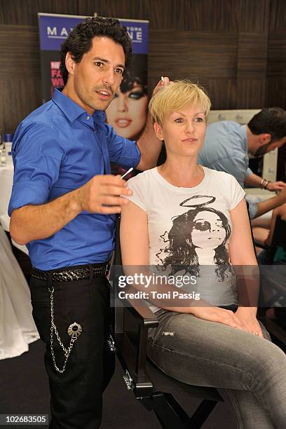 Boris Entrup and Karen Heinrichs seen backstage at the Guido Maria Kretschmer Show during the Mercedes Benz Fashion Week Spring/Summer 2011 at Hotel...