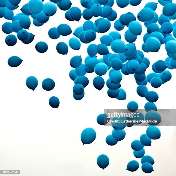 blue balloons - catherine macbride stock pictures, royalty-free photos & images