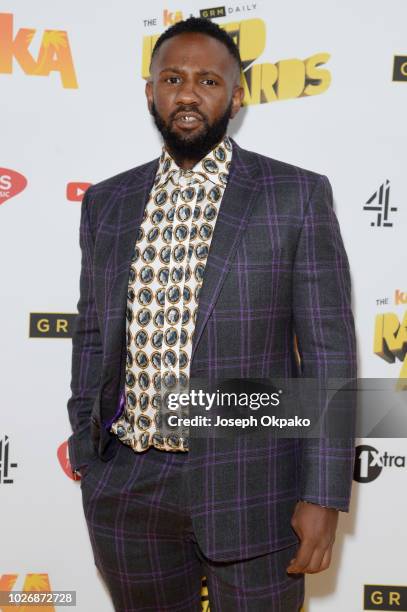 Footsie of Newham Generals attends UK Grime and Hip Hop event, the KA & GRM Daily RATED AWARDS 2018 at Eventim Apollo on September 4, 2018 in London,...