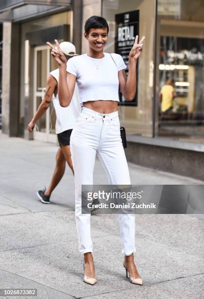 Jourdana Phillips attends the casting for the 2018 Victoria's Secret Show in Midtown on September 4, 2018 in New York City.