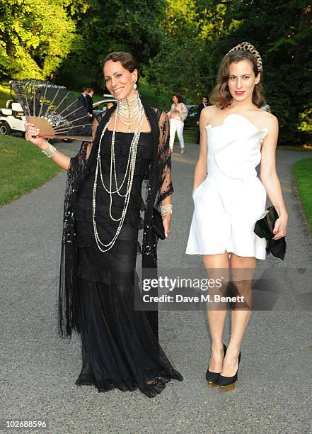 Andrea and Charlotte Dellal attend the Valentino Garavani Archives Dinner Party on July 7, 2010 in Versailles, France.