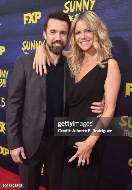 Rob McElhenney and Kaitlin Olson attend the premiere of FXX's "It's Always Sunny In Philadelphia" Season 13 at Regency Bruin Theatre on September 4,...