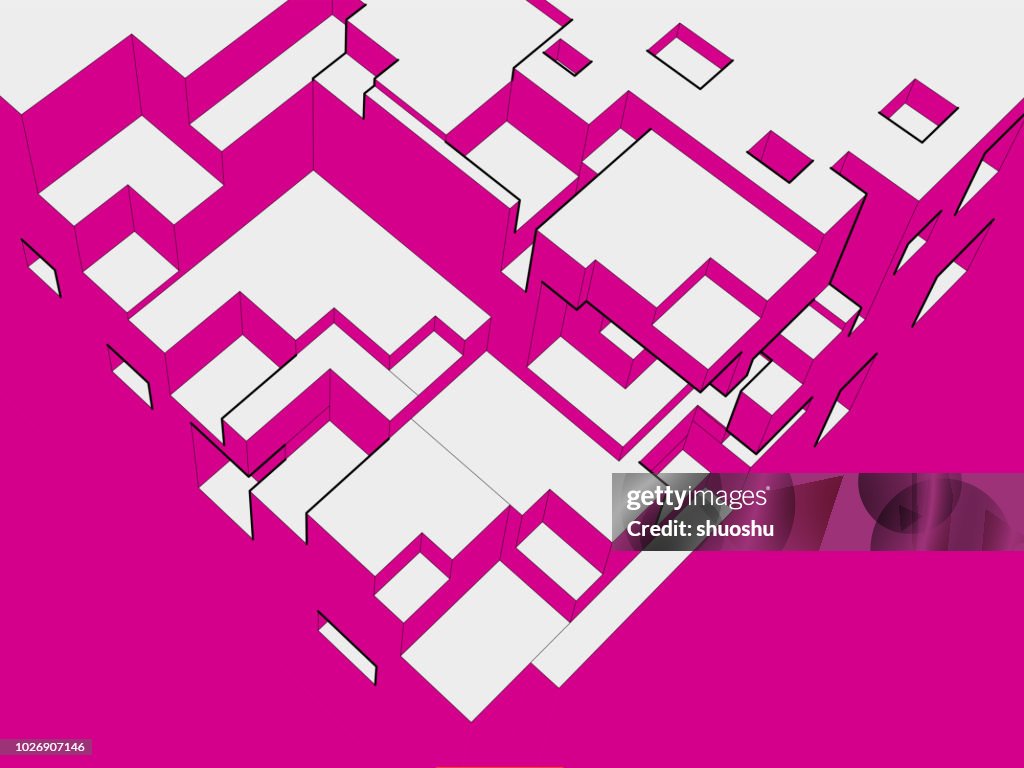 3d Geometric Structure Pattern For Design High-Res Vector Graphic ...