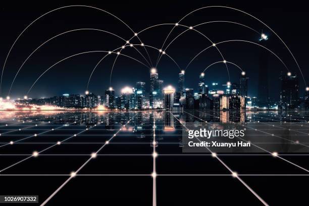 city network - aumento digital fotografías e imágenes de stock