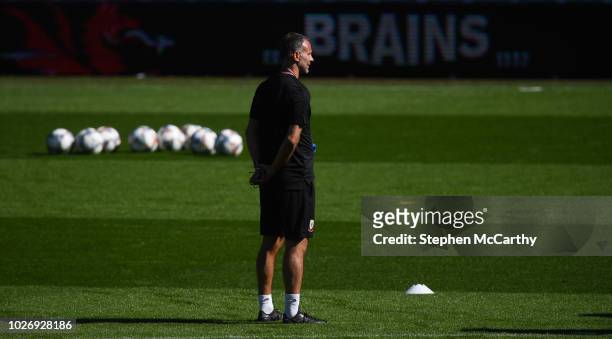 Cardiff , United Kingdom - 5 September 2018; Wales manager Ryan Giggs during a training session at Cardiff City Stadium in Cardiff, Wales.