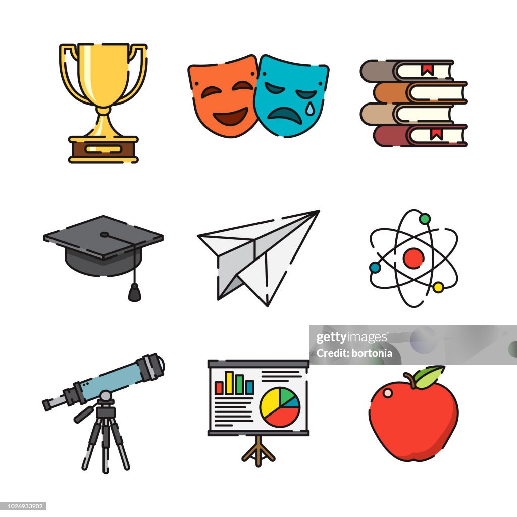 Education Thin Line Icon Set