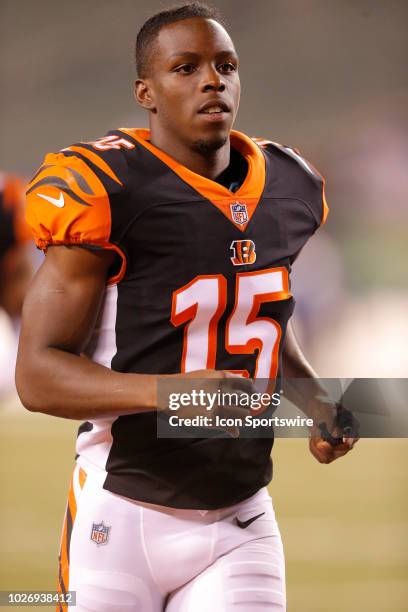 Cincinnati Bengals wide receiver John Ross during the NFL preseason game between the Indianapolis Colts and the Cincinnati Bengals on August 30 at...