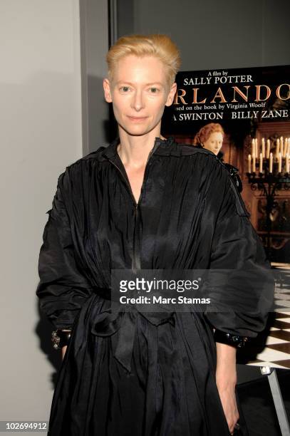 Actress Tilda Swinton attends the Sally Potter Retrospective at The Museum of Modern Art on July 7, 2010 in New York City.