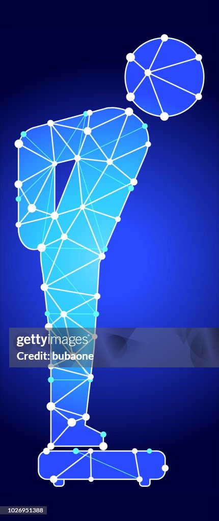 Stick Figure on the Scale Blue Triangle Node Vector Pattern