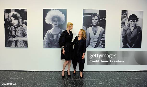 Actress Tilda Swinton and director Sally Potter attend the Sally Potter Retrospective at The Museum of Modern Art on July 7, 2010 in New York City.
