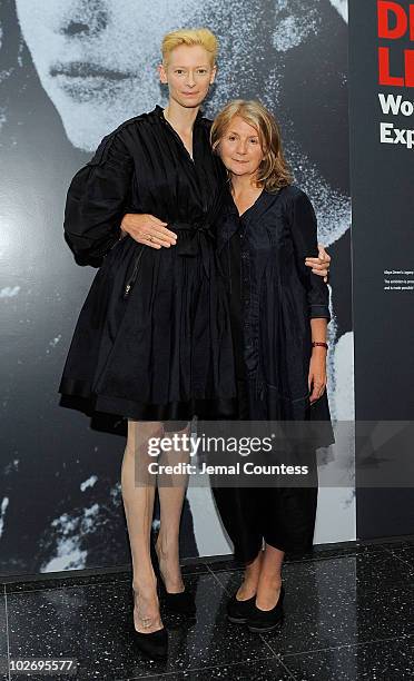 Actress Tilda Swinton and director Sally Potter attend the Sally Potter Retrospective at The Museum of Modern Art on July 7, 2010 in New York City.