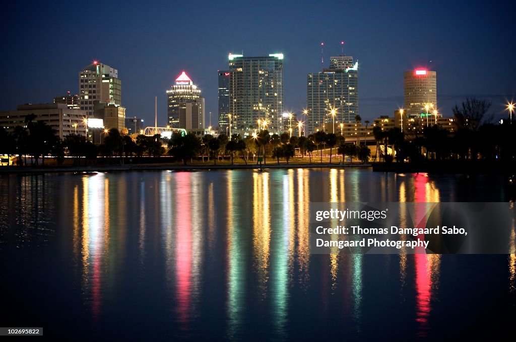 Tampa skyline with reflection