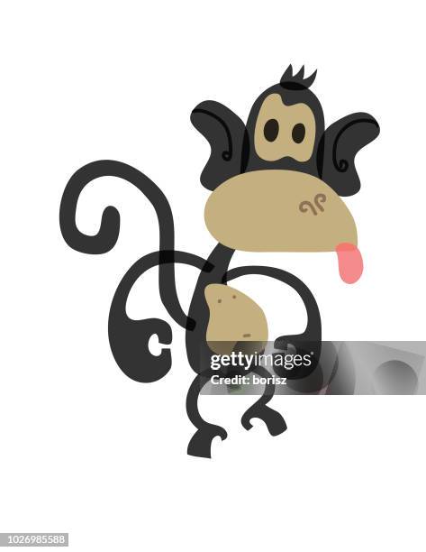 monkey - funny monkey white background stock illustrations