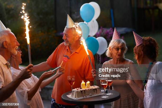 seniors birthday party - senior colored hair stock pictures, royalty-free photos & images
