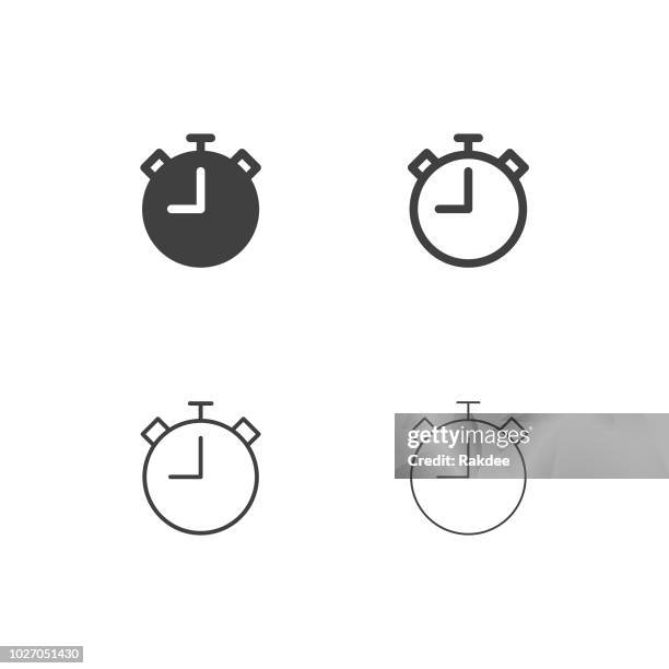 illustrazioni stock, clip art, cartoni animati e icone di tendenza di icone cronometro - serie multi - lancetta dei secondi