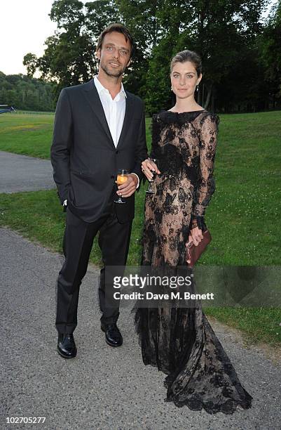 Vittoria Puccini and Alessandro Preziosi attend the Valentino Garavani Archives Dinner Party on July 7, 2010 in Versailles, France.
