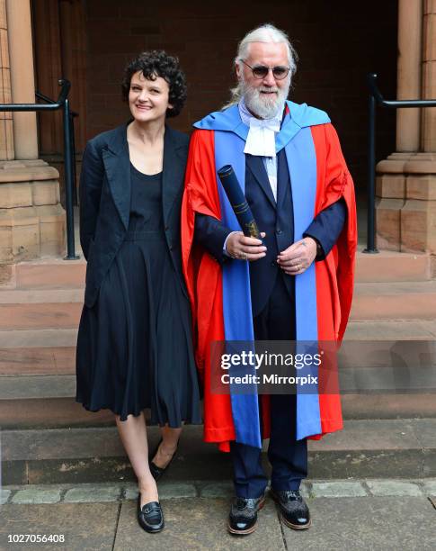 Sir Billy Connolly with his daughter Cara, receives honorary degree at the Barony Hall in Glasgow, from Strathclyde University. 22nd June 2017.
