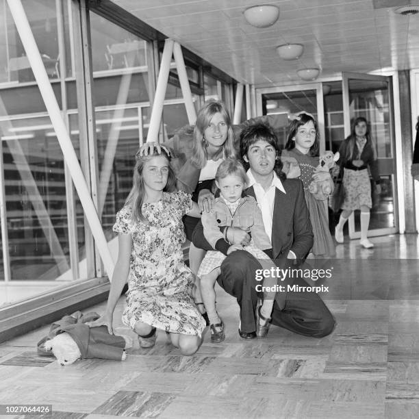 Paul McCartney and family leave London Heathrow Airport for a week long holiday in New York. Picture are LEFT Heather McCartney , Stella McCartney...