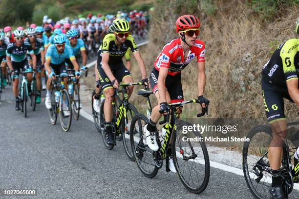 Michael Albasini of Switzerland and Team Mitchelton-Scott / Simon Yates of Great Britain and Team Mitchelton-Scott Red Leader Jersey / during the...